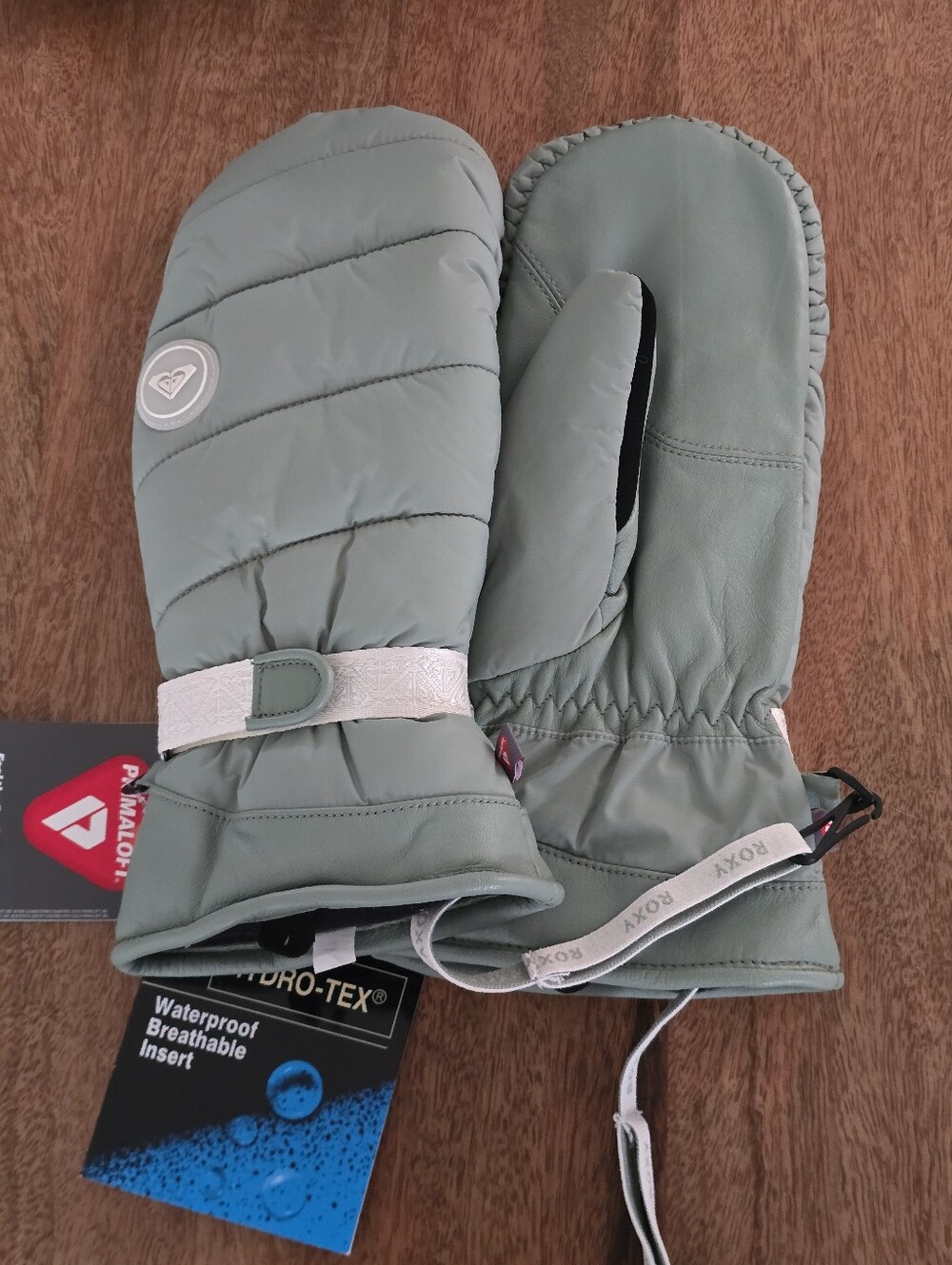 Roxy Women's Chloe Kim Mittens in the "Lily Pad" green